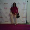 Susan on the pink carpet at the Barbie Rocks event